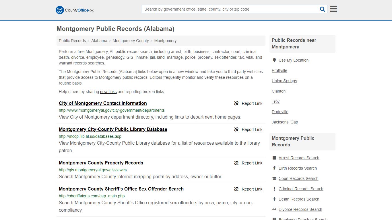 Montgomery Public Records (Alabama) - County Office