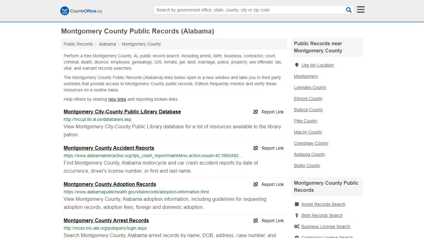Montgomery County Public Records (Alabama) - County Office